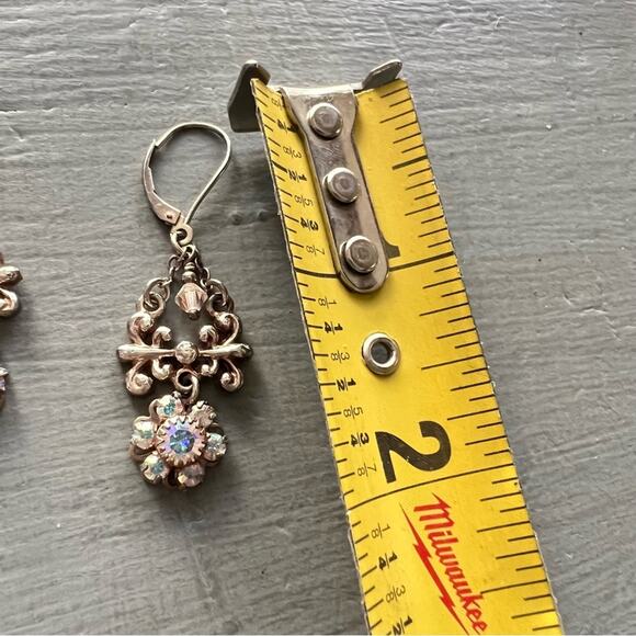 FI Sterling Silver Crystal Beaded Earrings - Picture 4 of 7